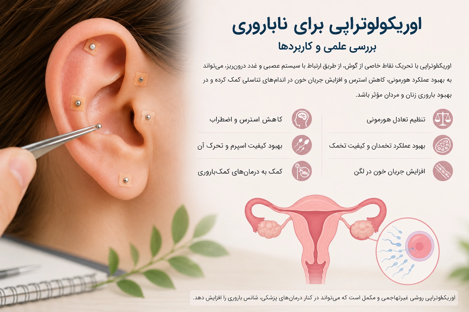 اوریکولوتراپی برای ناباروری چه کاربردی دارد؟ بررسی علمی و کاربردها