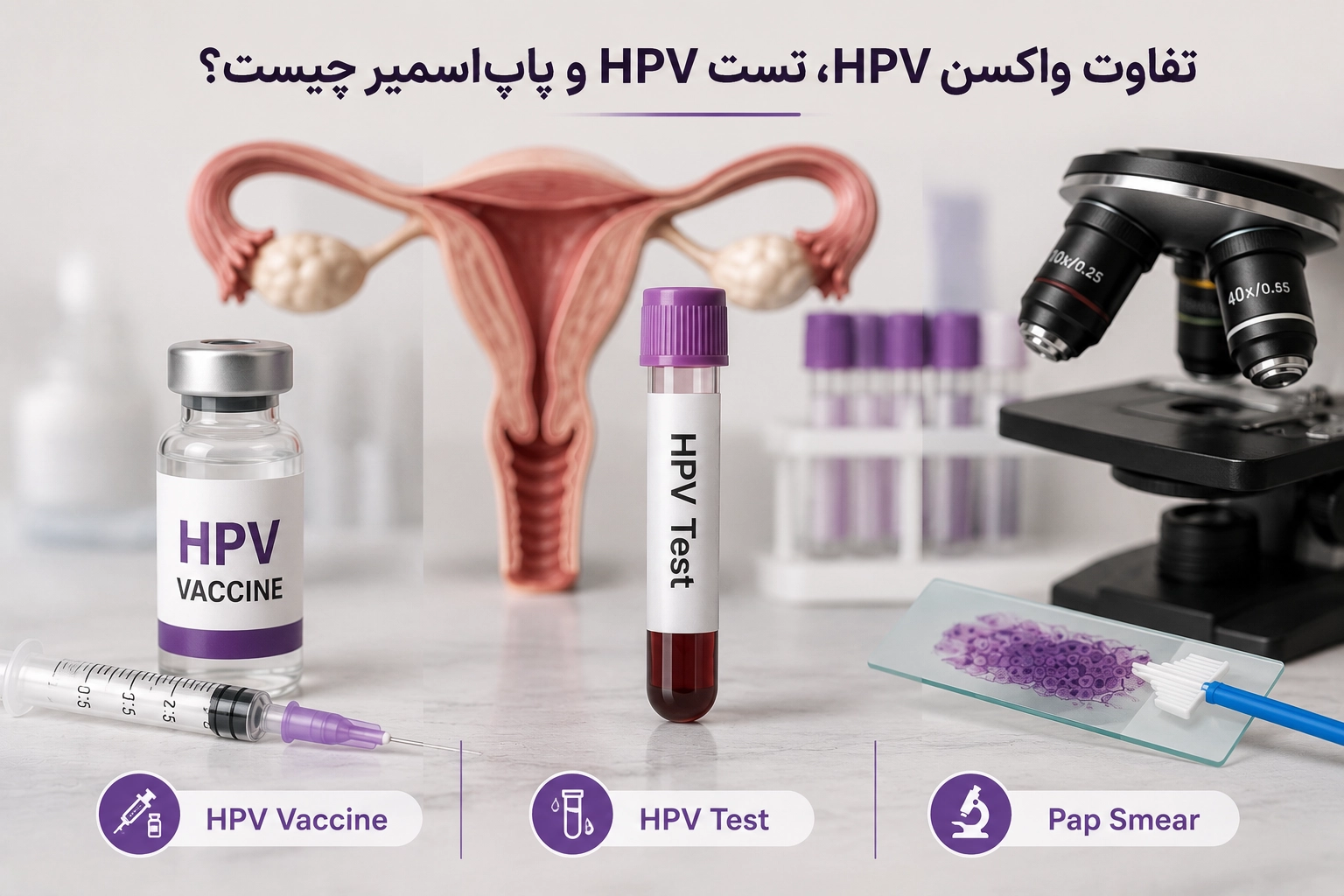 تفاوت واکسن HPV، تست HPV و پاپ‌اسمیر چیست؟