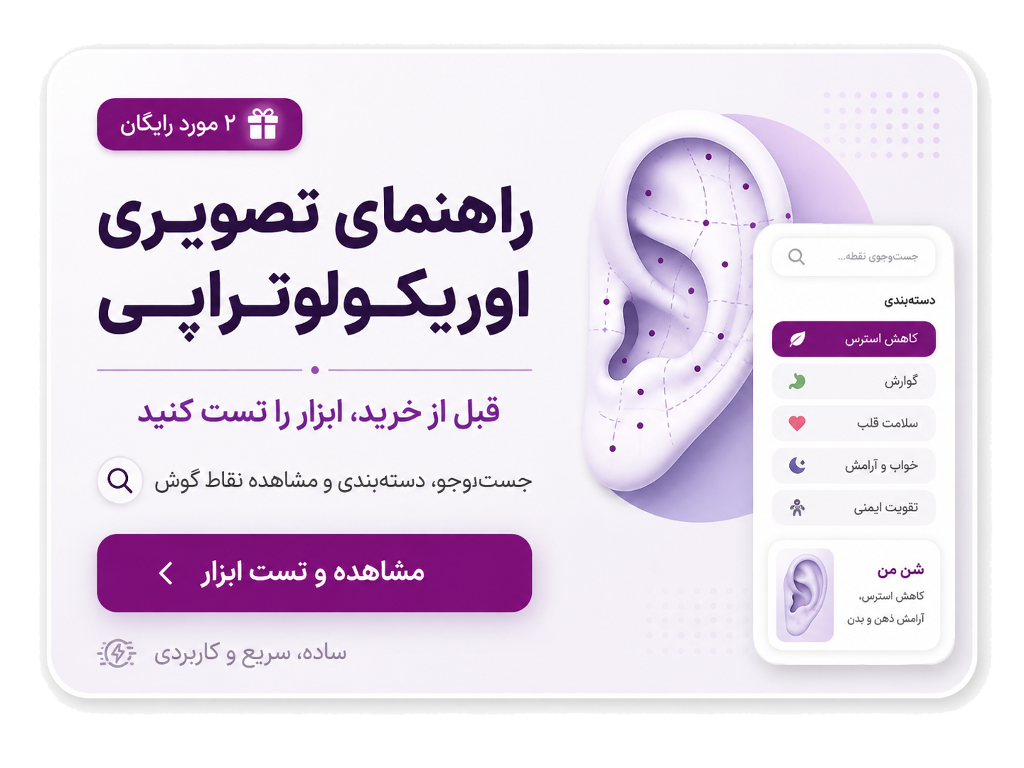 معرفی راهنمای تصویری اوریکولوتراپی