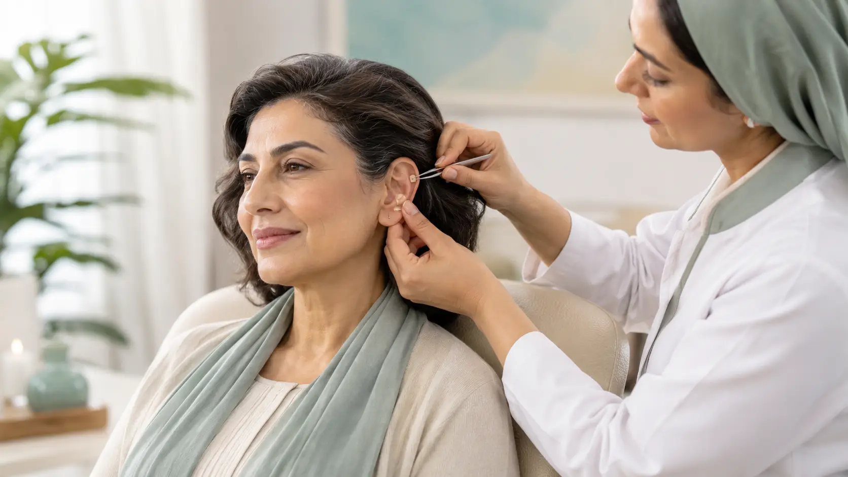 اوریکولوتراپی برای علائم یائسگی؛ کمک به گرگرفتگی، خواب و آرامش
